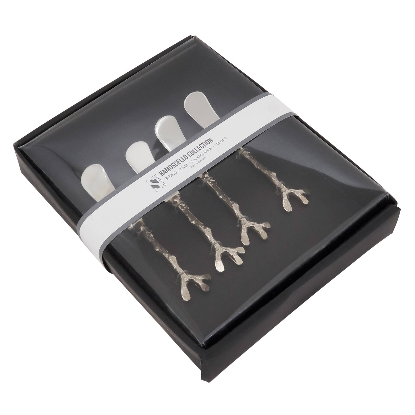 Saro Lifestyle - Twig Cocktail Knife - Set of 4: Silver