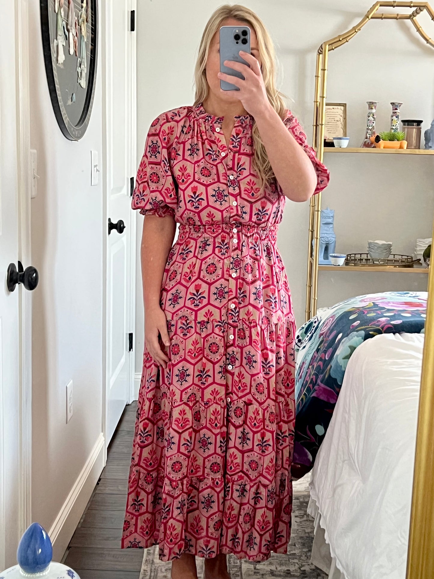 THML - Button Up Print Dress