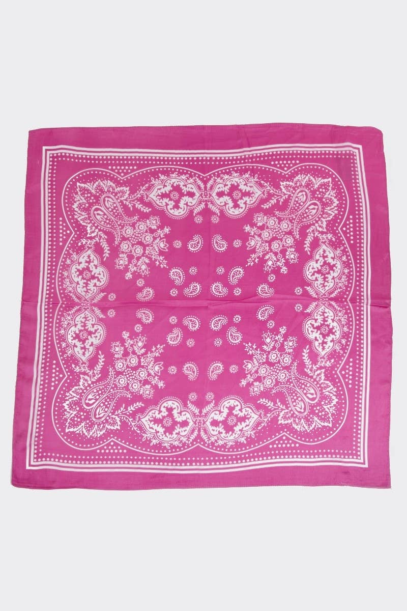 Light Paisley Design Square Scarf Pink