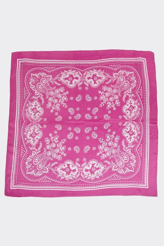 Light Paisley Design Square Scarf Pink