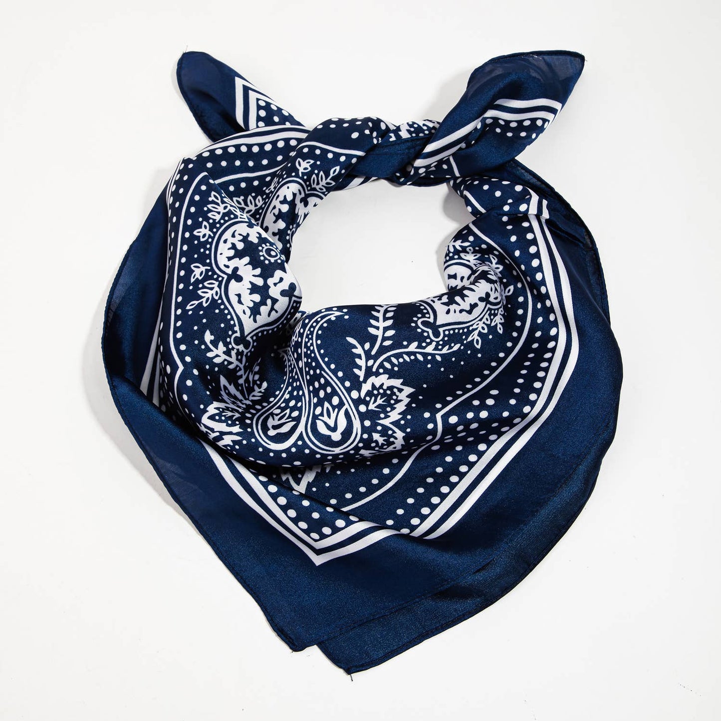 Collections by Fame Accessories - Light Paisley Design Square Scarf: IV