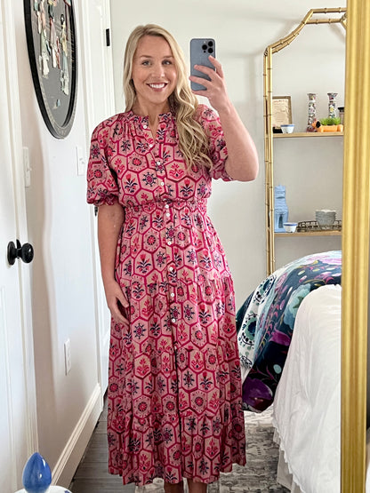 THML - Button Up Print Dress