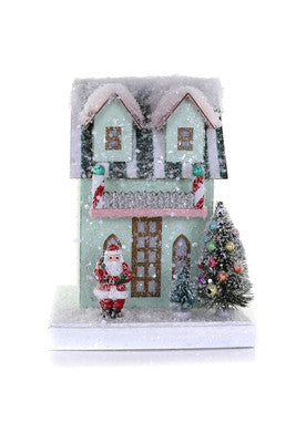 Petite Mint Christmas Village House