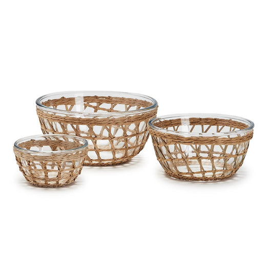 Bowls with Hand-Woven Lattice