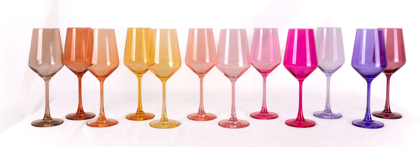 Single Colored Wine Glass