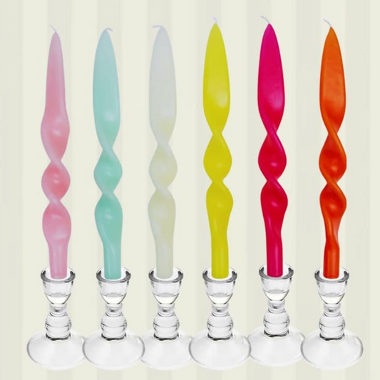 Rainbow Colored Twisted Candles