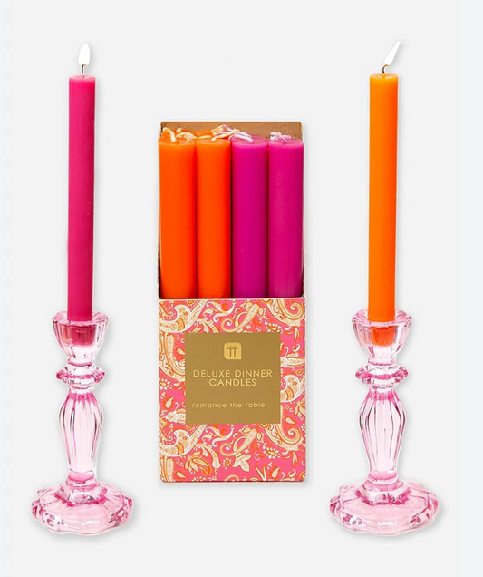 Orange and Pink Dinner Candles