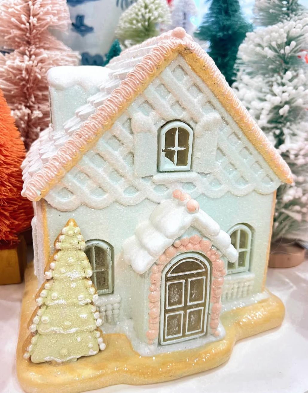 Blue Gingerbread House