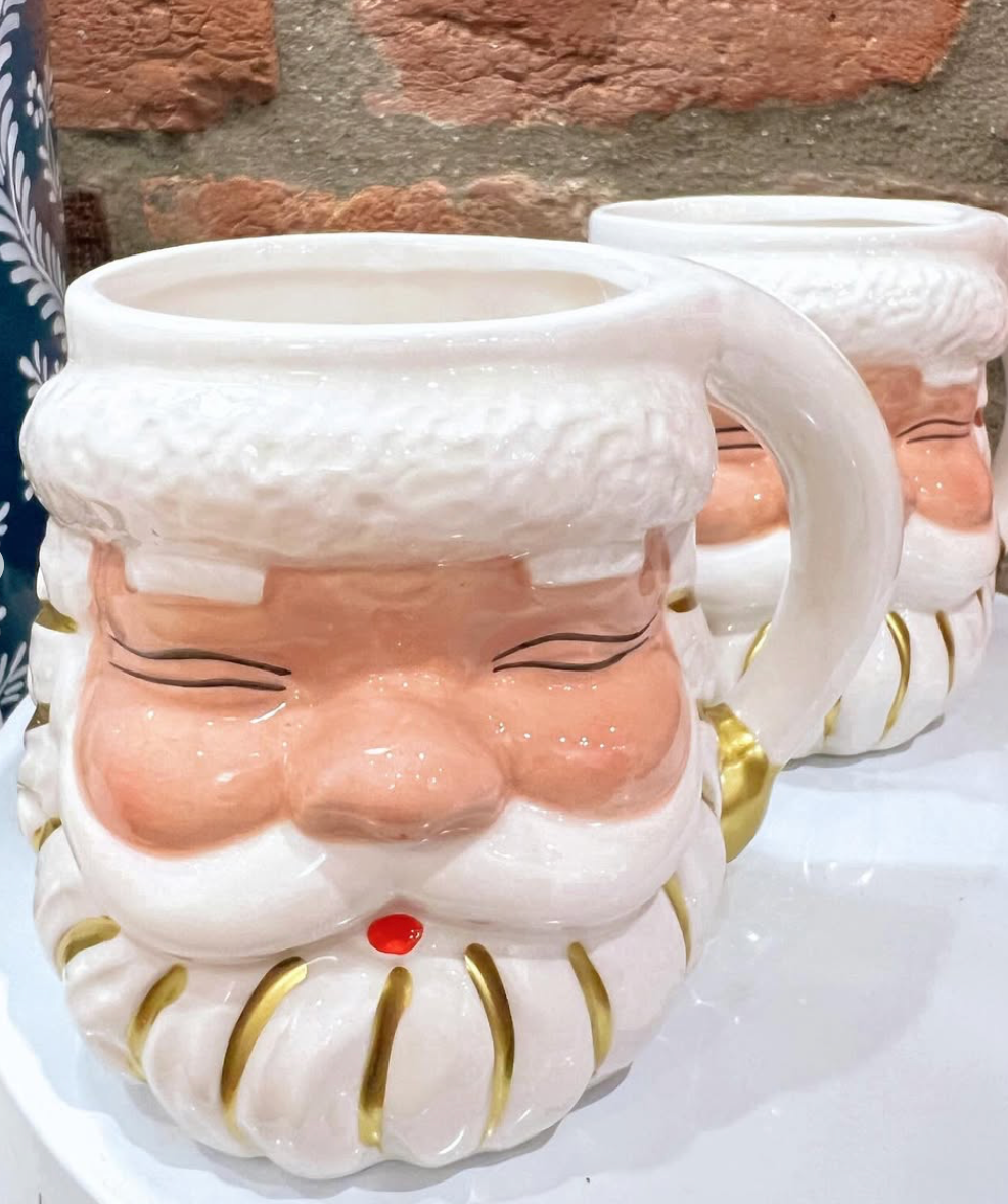 White Santa Mug