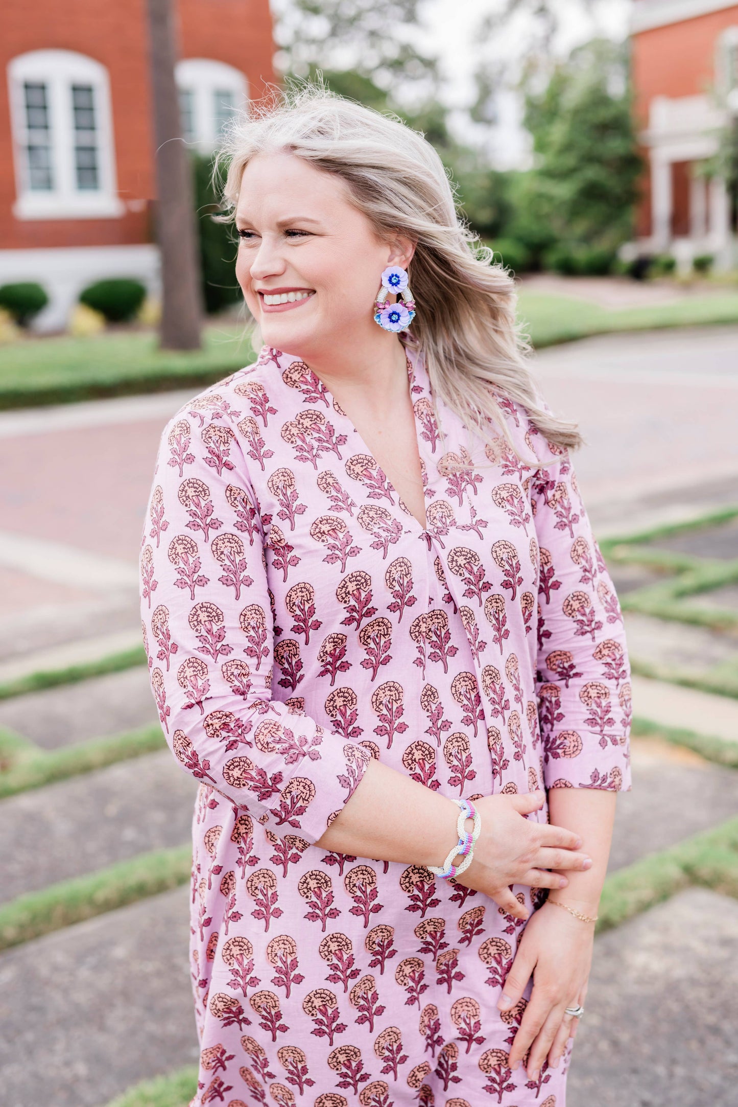 Purple Blooms Caftan Dress