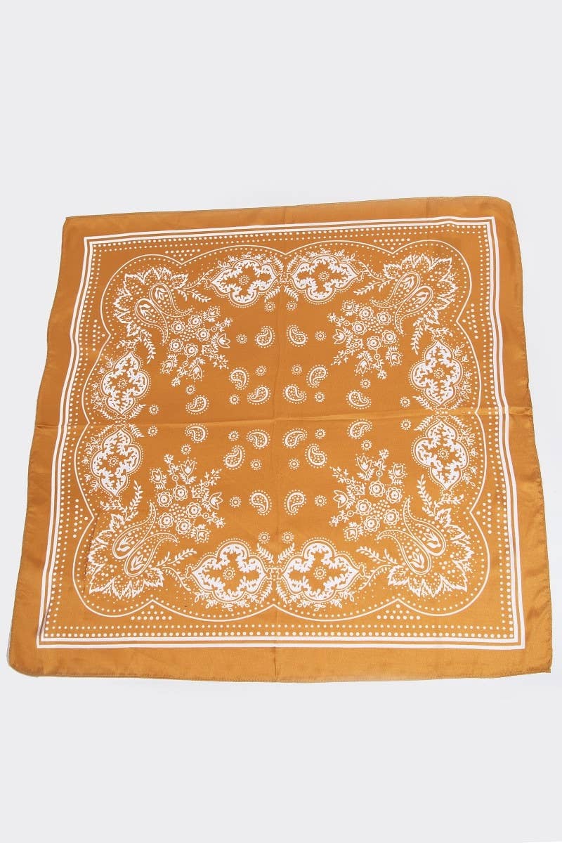 Collections by Fame Accessories - Light Paisley Design Square Scarf: NV