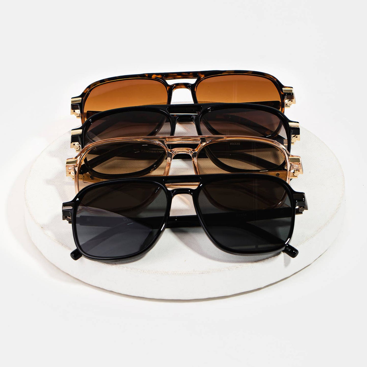 Collections by Fame Accessories - Acetate Double Bridge Aviator Sunglasses: ASSORTED