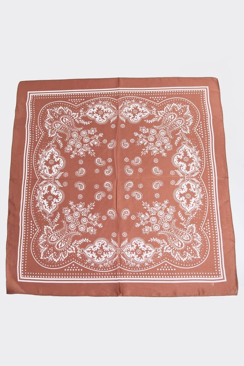 Light Paisley Design Square Scarf Pink