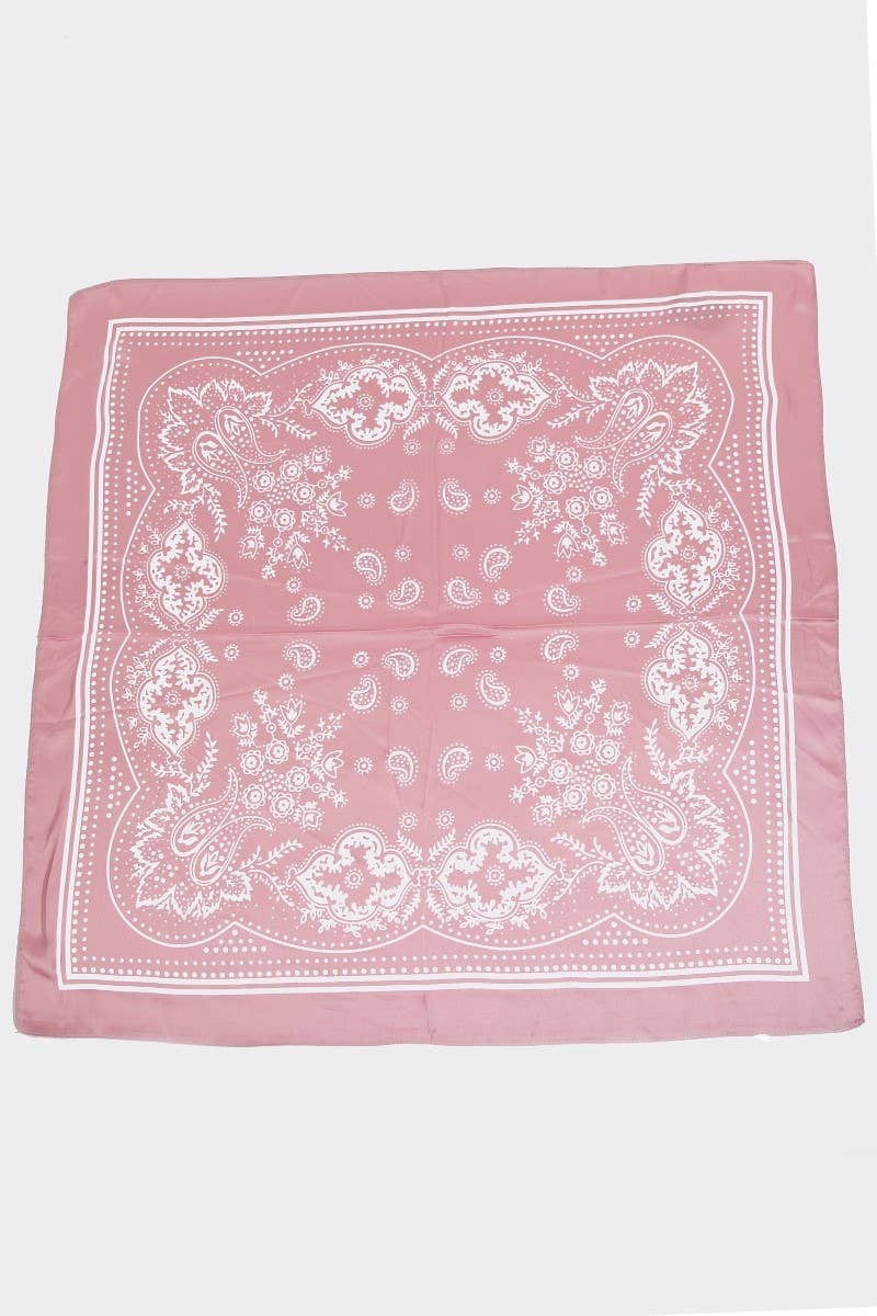 Collections by Fame Accessories - Light Paisley Design Square Scarf: NV