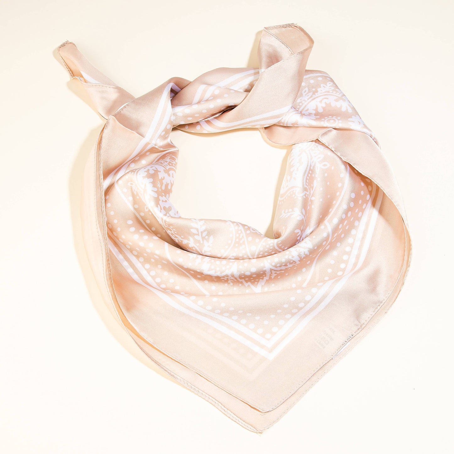 Light Paisley Design Square Scarf Pink