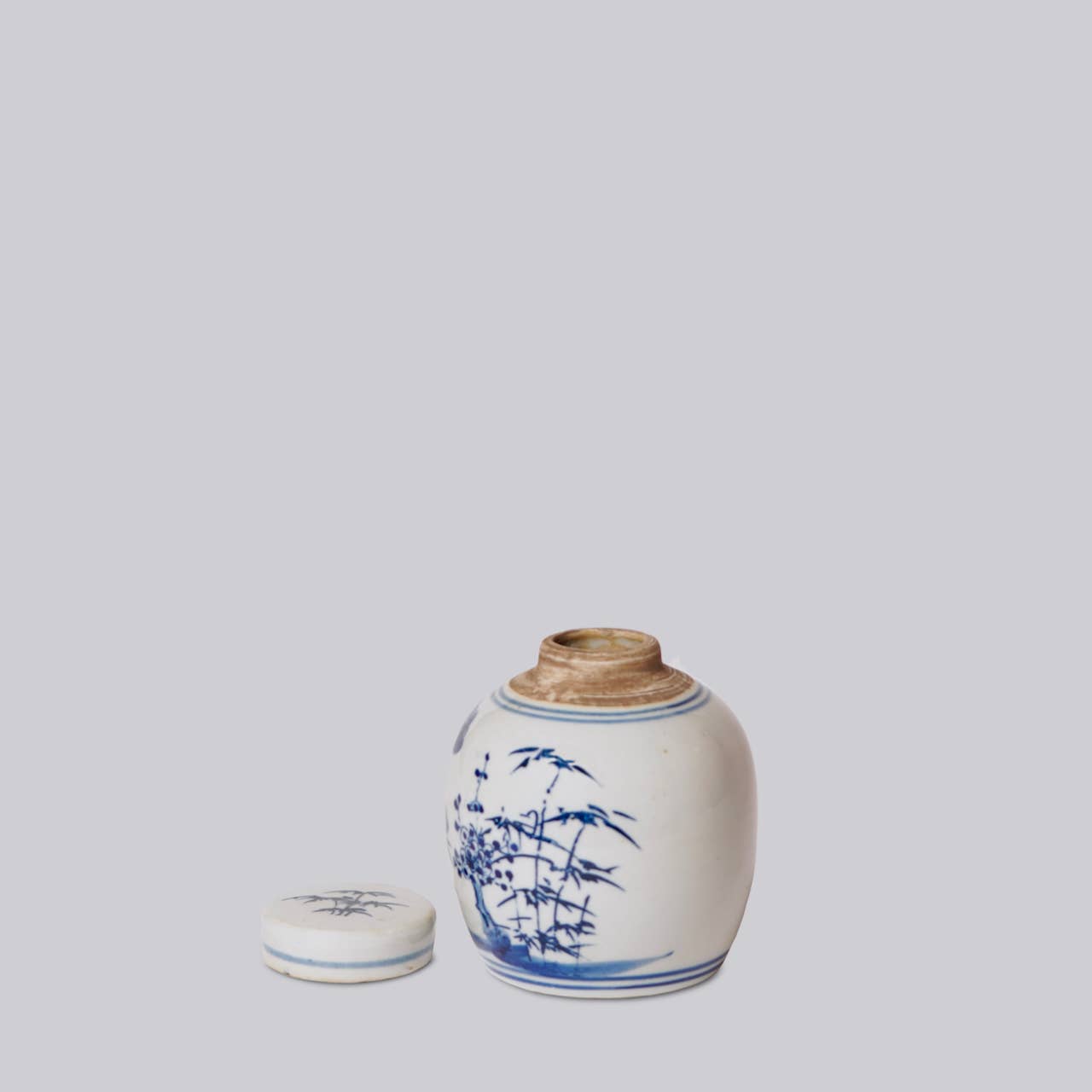 Blue and White Porcelain Mini Three Friends Round Jar