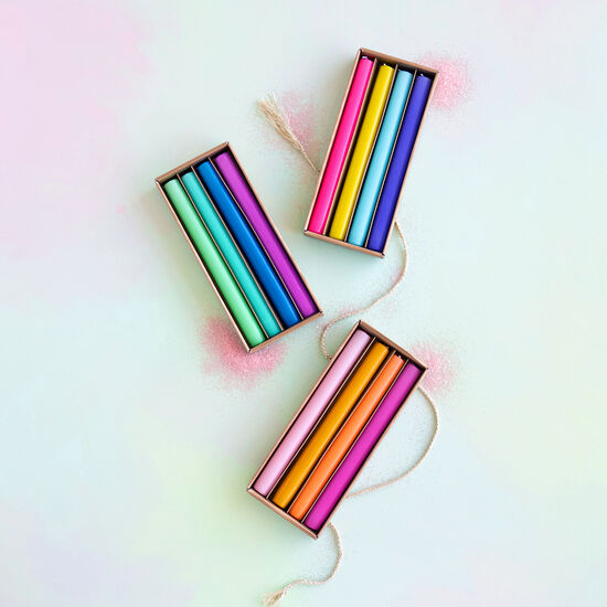 Rainbow Taper Candle - Set Of Four