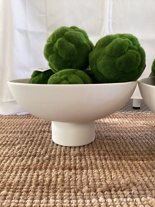 White Ceramic Footed Bowl