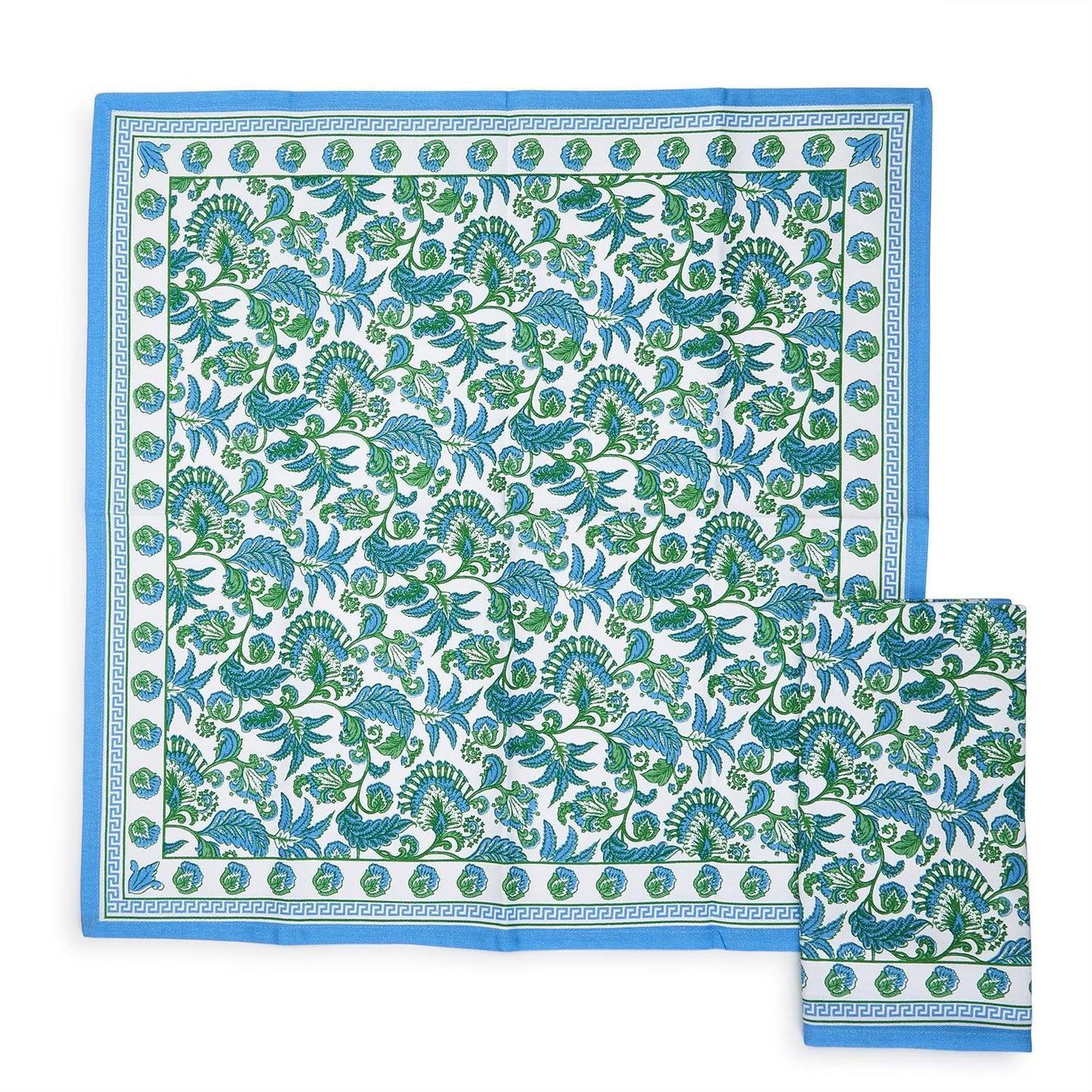 Hampton Set of 4 Block Print Cloth Napkins - Cotton