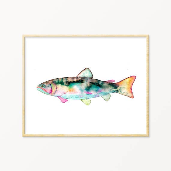 Snoogs & Wilde Art - Colorful Trout ~ Art Print: 11x14