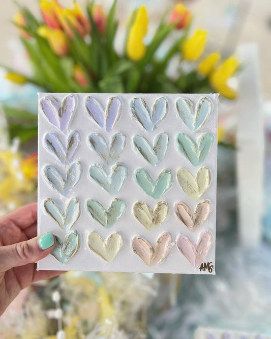 6x6 inch Pastel Heart Painting