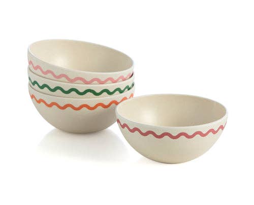 Shiraleah - PRIMAVERA ASSORTED SET OF 4 BOWLS ,  IVORY