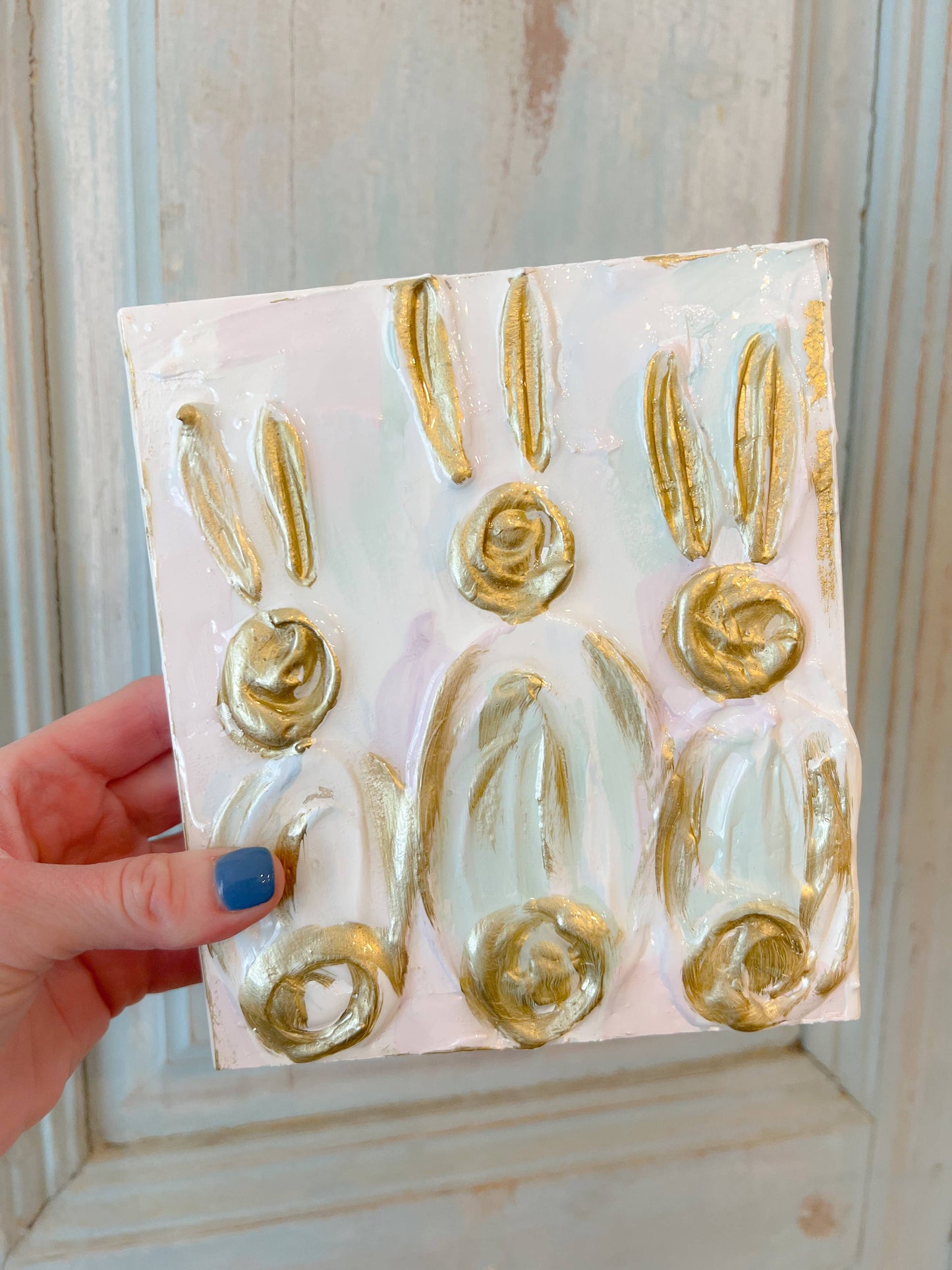 6x6 inch Hand Painted Bunnies (Group of 3)